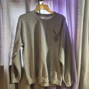 PLAYBOY Gray Crewneck Sweater